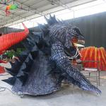 Outdoor Custom Animatronics Godzilla Monster Volcano In Amusement Park