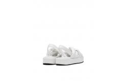 China Reinforced OEM White Platform Sandals Flat With Adjustable Slingback Straps supplier