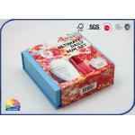 Blue Rigid Hinged Lid Gift Box For Suntan Set Packaging Debossing Logo for sale