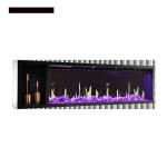 China 75inch Wood Mantel Fireplace Small Bevel Edge Simulation Charcoal LED Light for sale
