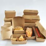 Eco-friendly custom printed clam shell burger box disposable food grade kraft paper for sale