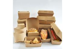 China Eco-friendly custom printed clam shell burger box disposable food grade kraft paper supplier