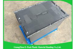 China Durable Plastic Storage Bins With Lids / Attached Lid Distribution Containers supplier