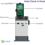 OEM Self Check In Hotel Kiosk With Passport Scanner Room Card Encoder for sale
