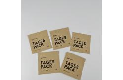 China Custom Printing Biodegradable Kraft Paper Bag MOPP 3 Side Sealed Bags supplier