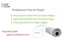 China Soft Texture 230gsm Matte Fine Art Paper Roll for Inkjet Digital Printing supplier