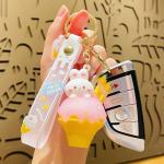 Ice Cream Cute Rabbit Keychain Charms Silicone Stationery Style Purse Handbag Charms