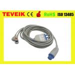 Datex One Piece 3 Leads ECG Cable With TPU Material For Cardiocap