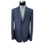Single Breasted Mens Slim Fit Suit Blazer Breathable Navy T/R Fabric for sale