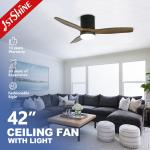 Customized 42 inches Ceiling Fan with Light 1stshine Solid Wood Blades OEM for sale