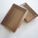 Disposable Biodegradable Food Container Kraft Lunch Box Rectangular 500ml - 2100ml for sale
