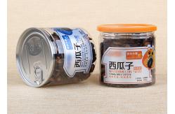 China Food Grade Visible Cylinder PET Plastic Jars 307# For Melon Seeds Packaging supplier
