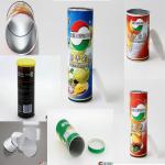 Peel Off Foil Sealed Embossing Paper Composite Cans For Chips , Snack Foods