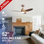 Energy Saving and 52 inch LED Ceiling Fan with Remote Control Simple Rose Gold Design for sale