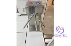 China Electric Automatic Vertical Tripod Turnstile Gate With Card Reader ESD Foot Checker supplier