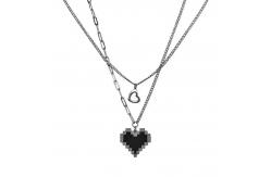 China Mosaic Heart Necklace Jewelry  Sterling Silver Jewellery  rhodium  Plated supplier