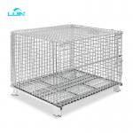 Collapsible Wire Mesh Containers Pallets Metal Foldable Cage With 500KG Capacity