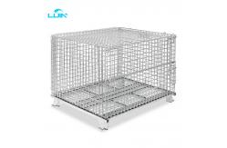 China Collapsible Wire Mesh Containers Pallets Metal Foldable Cage With 500KG Capacity supplier