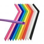 Decorative Funny Large Boba Tea Silicone Drinking Straws Colored With 8.5mm Mouth for sale