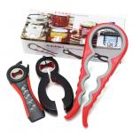 5 in 1 Multi Function Can Opener Bottle Opener Kit with Silicone Handle