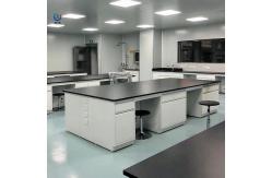 China High Load Capacity Lab Island Bench With Sink Steel Frame Adjustable Height supplier