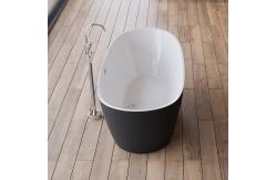 China Acrylic Free Standing Tub With Center Drain Faucet Oval Shape Soaking Bath supplier