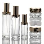 Face Cream Cosmetic Glass Bottle Essential Oil Bottle 100ml 150ml  with Lotion Pump for Packing Cosmetic for sale