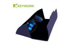 China Purple Lycra Portable Eyeglass Case Irregular Embossed Printing supplier