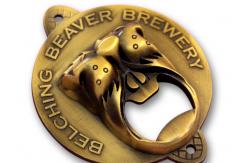 China Retro Wall Mounted Ancient Gold Metal Bottle Opener 50*40mm PVD Plated supplier