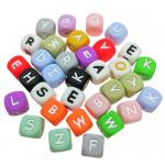 12MM Baby Chew Stress Relief Fidget Toys Non Toxic BPA Free Silicone Alphabet Beads for sale