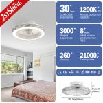 Bedroom Lighting Solution 220V Smart Remote Ceiling Fan with Hidden Blades by 1stshine