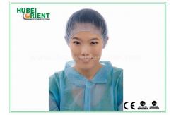 China Round Non Woven Disposable Bouffant Cap With Single Elastic supplier