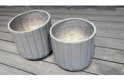China Customizable Fiber Clay Planter Round Weather - Resistant supplier