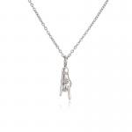 925 Sterling Silver Chain Necklace Unique Handsome Middle Finger Pendant