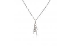 China 925 Sterling Silver Chain Necklace Unique Handsome Middle Finger Pendant supplier