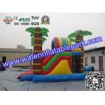 Trees Themed Inflatable Bouncy Castle With Slide / Monkey Moonwalk Moon Bounce Rental