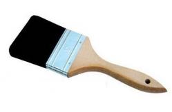 China Double Boiled Black Bristle Painting Brush with Natural Wood Handle supplier