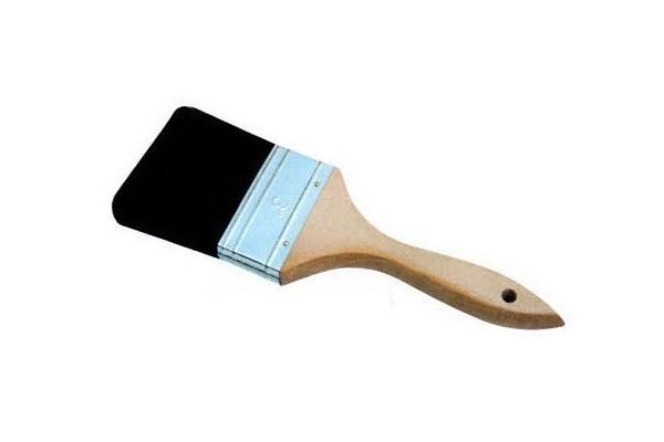 Double Boiled Black Bristle Painting Brush with Natural Wood Handle