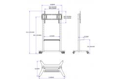 China Adjustable Mobile Stand for Interactive Whiteboard 55/75/86 inch Lockable Wheels supplier