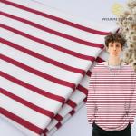 Combing Striped Cotton Fabric 185cm Yarn Dyed Sweatshirt Material for sale