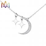 Boho Style Hypoallergenic Moon And Star Pendant Necklaces With 55CM Chain