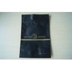 Coffee Bean Packaging Matte Black Foil Pouch Packaging , Stand Up Degassing Valve