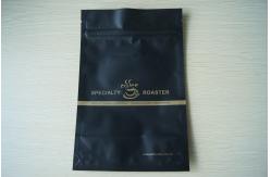 China Coffee Bean Packaging Matte Black Foil Pouch Packaging , Stand Up Degassing Valve supplier