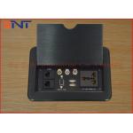 Manual Flip Up Conference Room Table Power Outlets With Aluminum Alloy Cover