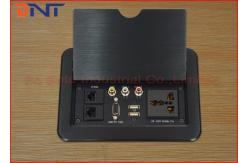 China Manual Flip Up Conference Room Table Power Outlets With Aluminum Alloy Cover supplier
