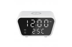 China Digital 15W Alarm Clock Wireless Charger With Temperature Display supplier