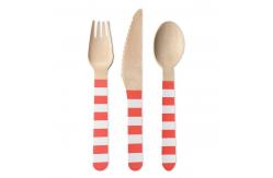 China Biodegradable Disposable Ebra Pattern Candy Strip Dyeing Wooden Cutlery For Picnics supplier