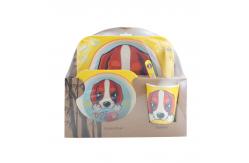 China Bamboo Fiber Childrens Dinner Set With Cute Animal Design And FDA Level supplier