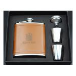 Leather Kitchen Household Items Scottish Hip Flask Set For Outdoor Travel for sale