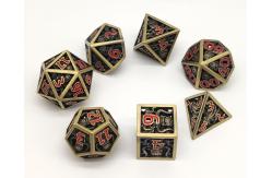 China Hand Pouring Metal Polyhedral Dice Odorless Antiwear 7 Piece Set supplier
